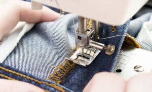 jahit baju kain korea denim overall jumsuit baju kodok terbaru